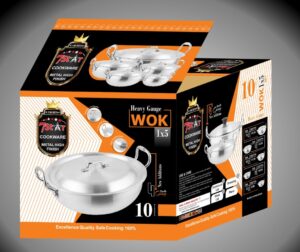 Wok Set (1-5) 10 Pieces Metal Finish